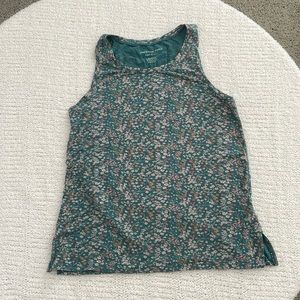 American Eagle Green Floral Tank Top